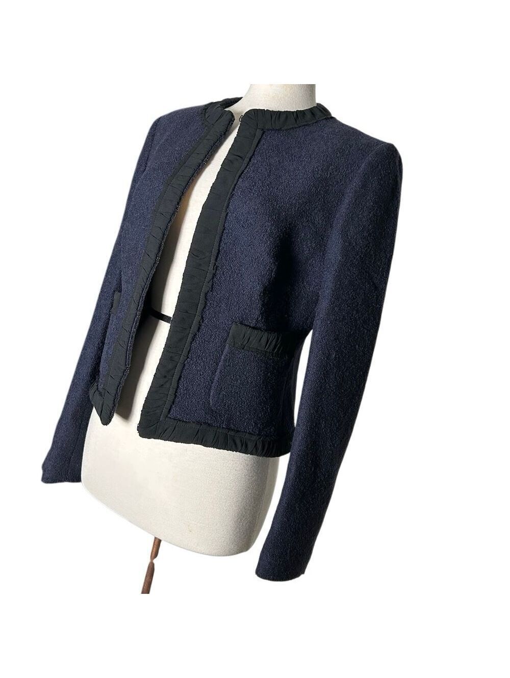 Michael Kors Italy Lady Coat Ruffle Structured Shoulders Blazer Wool Career 10